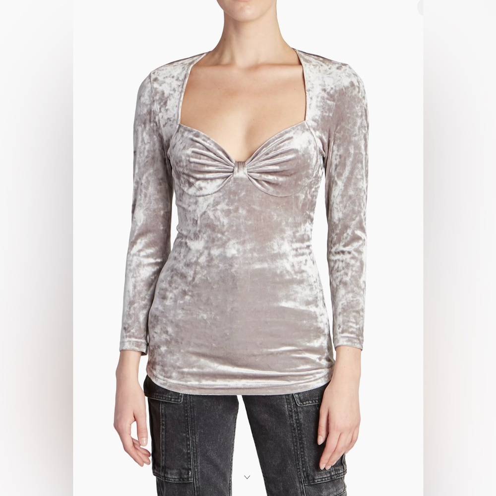 Isabel Marant Snow Grey Velvet Top